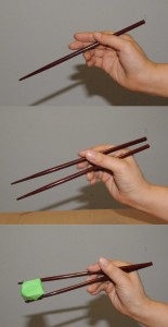 using chopsticks