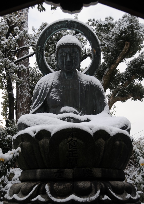 Buddha in the snow