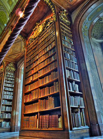 High bookshelf in Vienna National Library