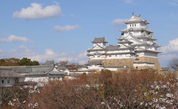 Himeji Castle as seen from the West Bailey.