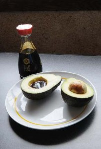 avocado with soy sauce