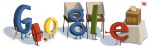 google doodle image for the Japanese elections