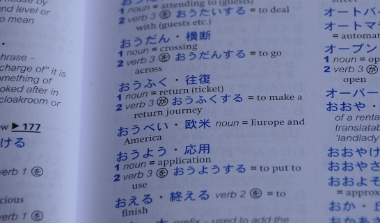 a page from my Japanese dictionary
