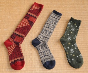 three pairs of winter socks