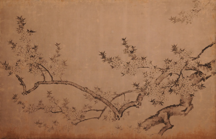 panel with cherryblossoms in the Shodaibunoma waiting room
