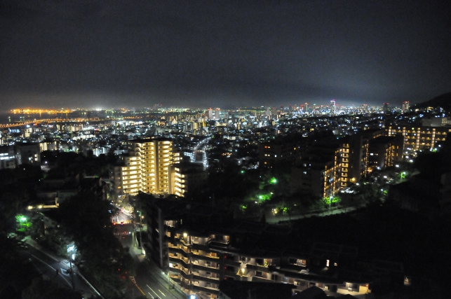View over Kobe at night