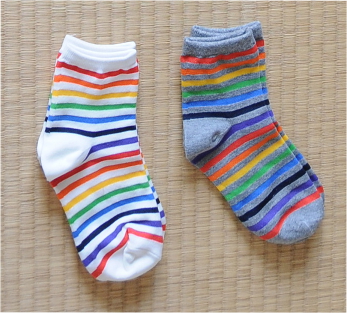 Rainbow coloured socks for summer