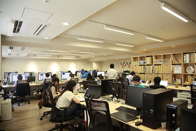 open plan office in Japan
