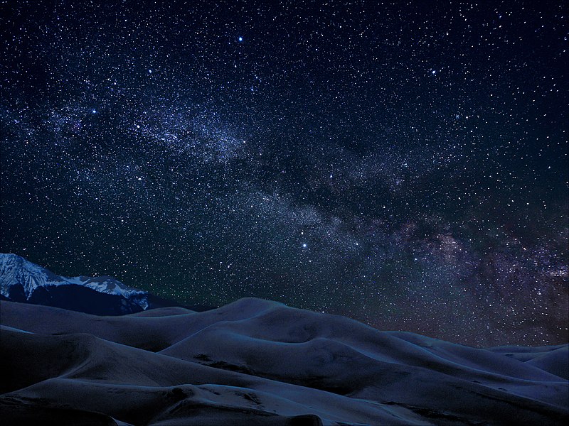 Milky Way over Great Dunes National Park, US. 
