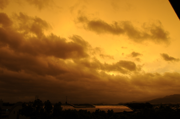 A yellow sky after typhoon #19 in 2019.